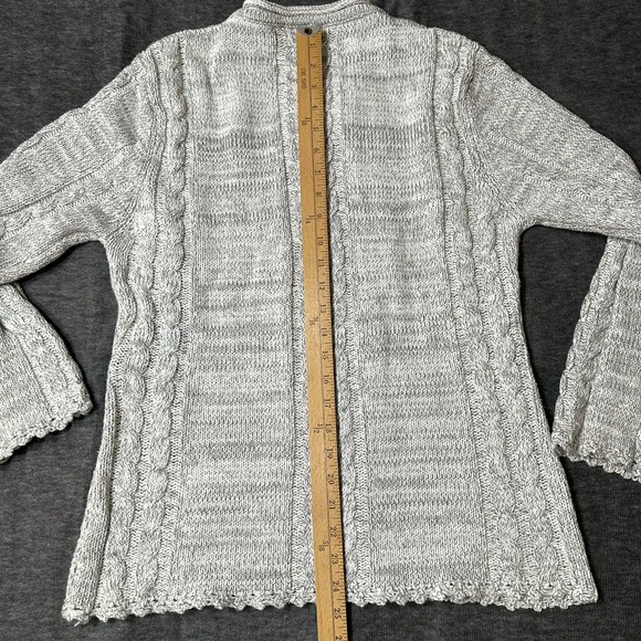 Ladies TIVOLI Linen Cotton Sweater Gray Rolled Neck L - Picture 7 of 10